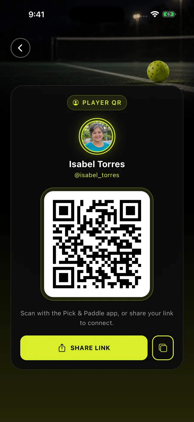 The player QR card